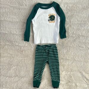 Kids Pajamas - Green and White